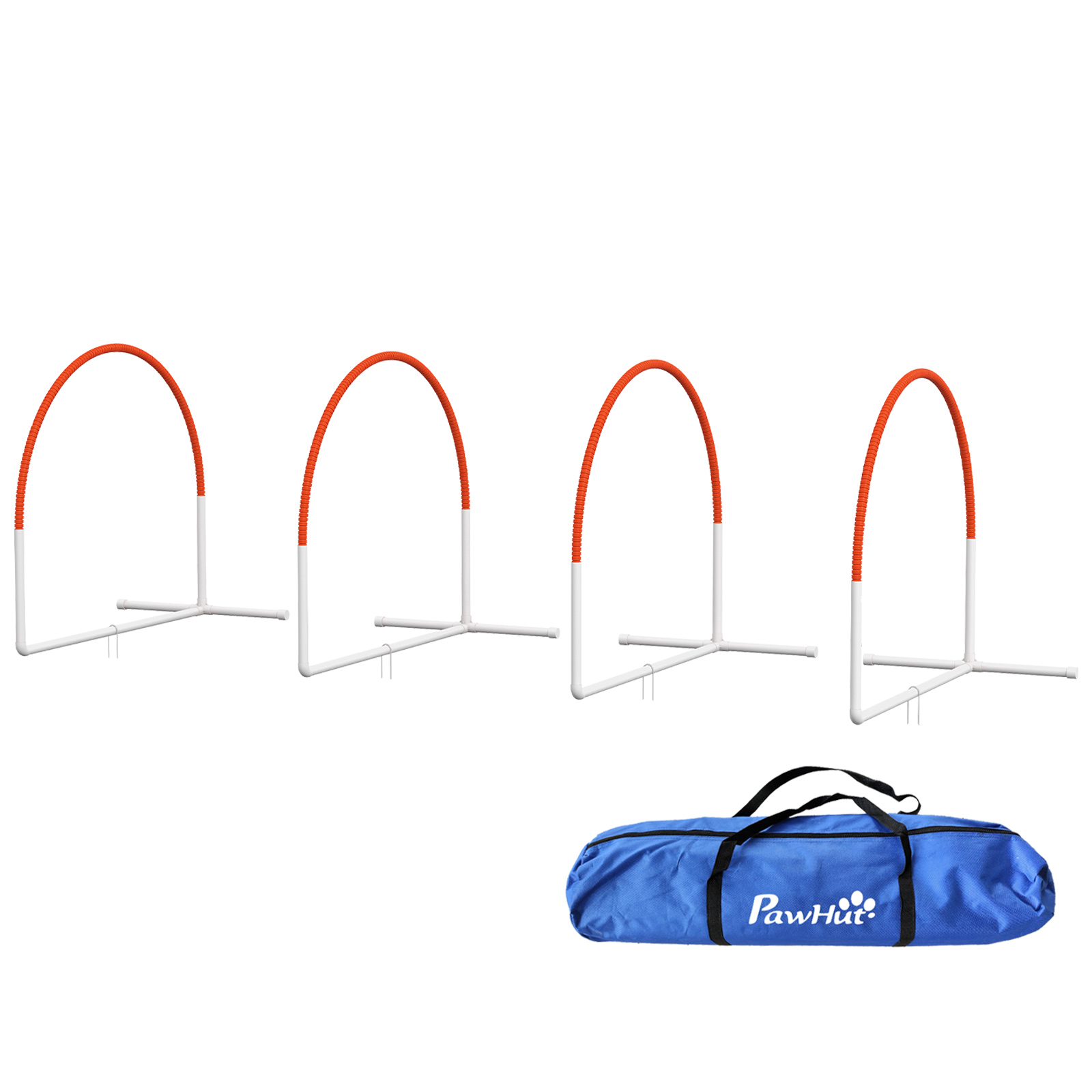 Agility-Set für Hunde, 4-teilig, inkl, Tragetasche, Kunststoff, 89x69x99 cm, Weiß+Orange Agility-Set für Hunde, 4-teilig, inkl, Tragetasche, Kunststoff, 89x69x99 cm, Weiß+Orange