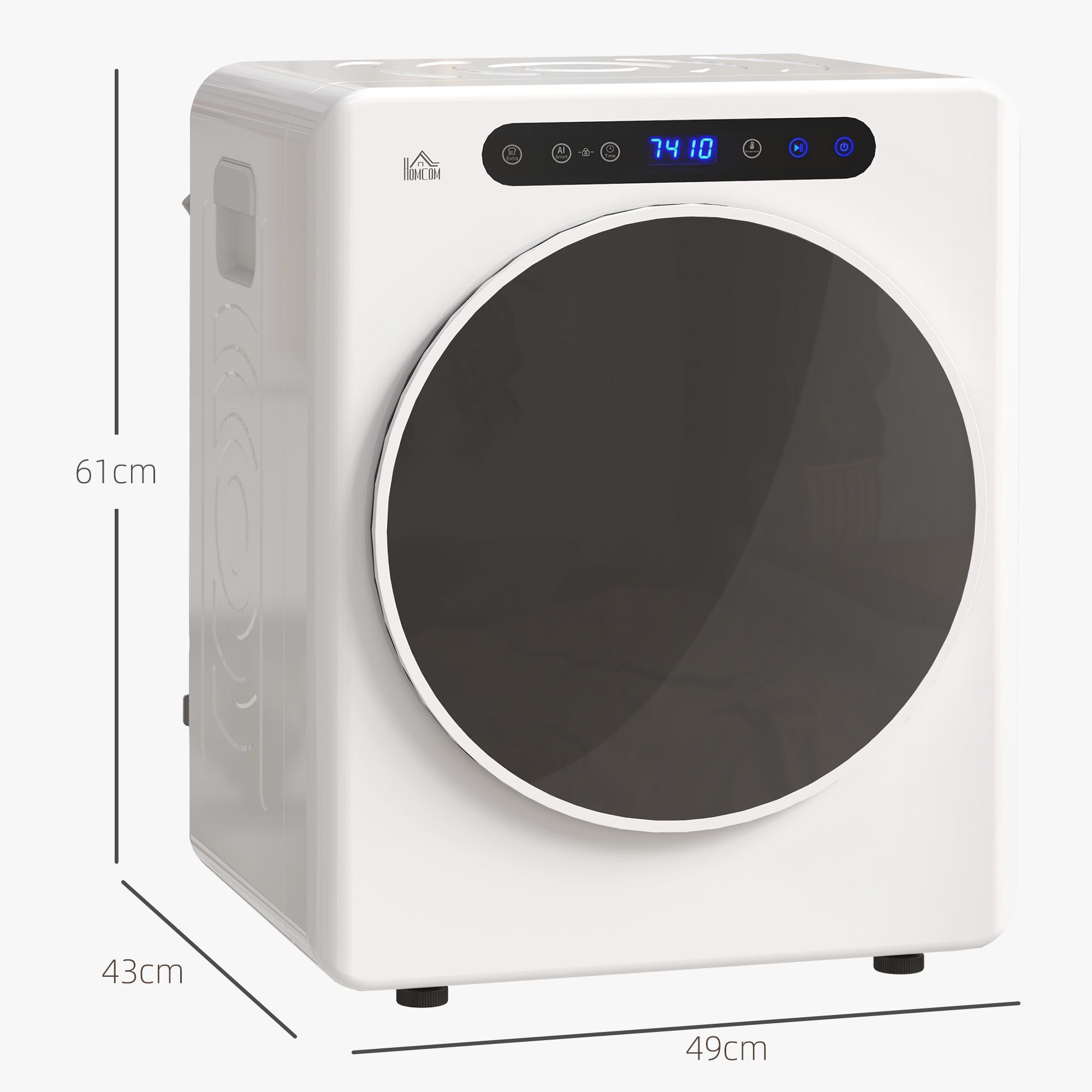 Wäschetrockner, 6 Programme, 40-60?, 3 kg Kapazität, kompakt, Touch-Bedienung, Weiß