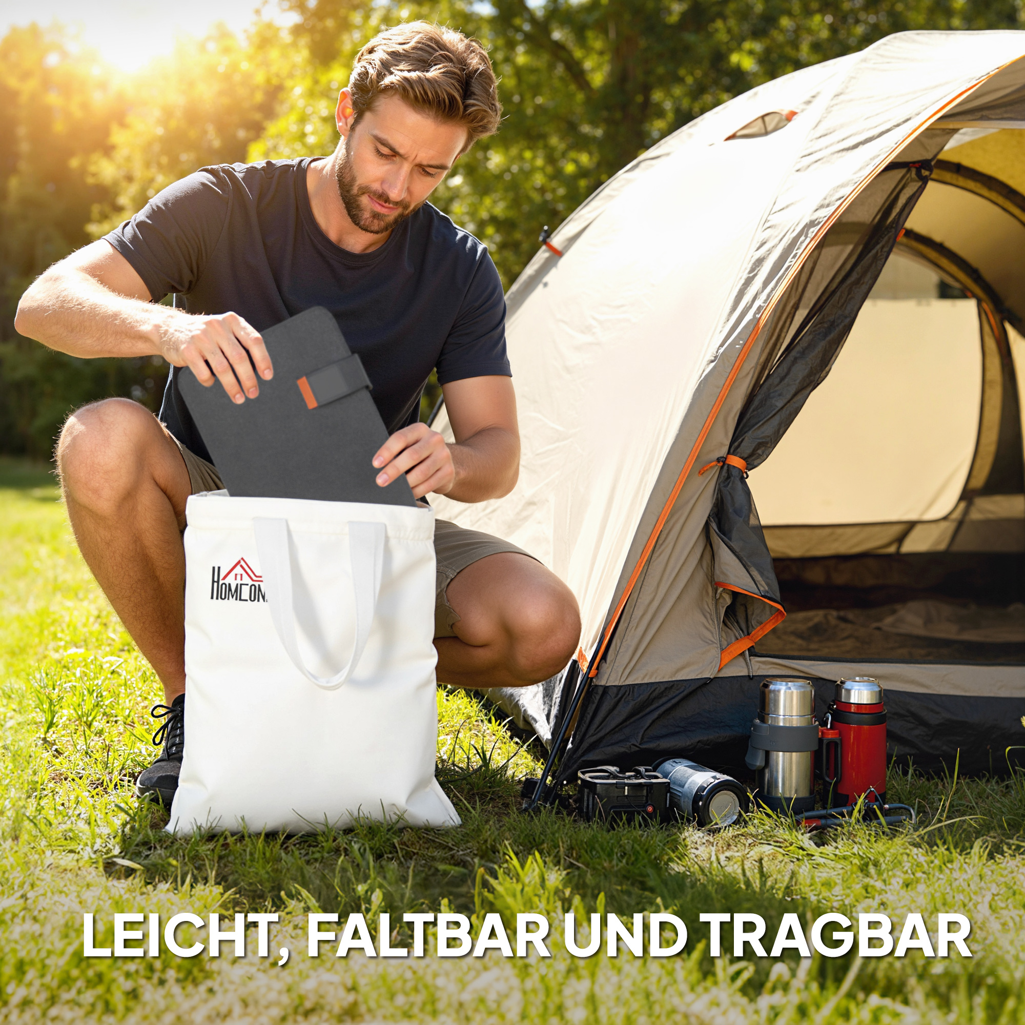 tragbares Solarpanel, 36W Schnellladung, wasserdicht, faltbar, Ladegerät, Grau