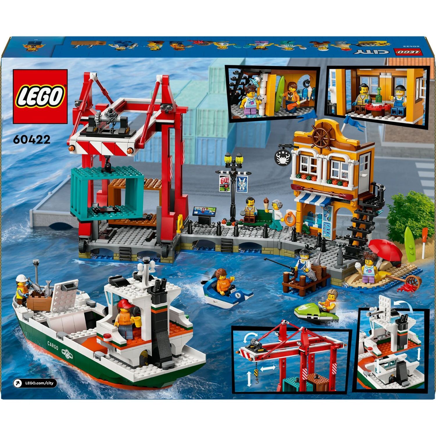 LEGO® 60422 - City - Hafen mit Frachtschiff (1226 Teile)