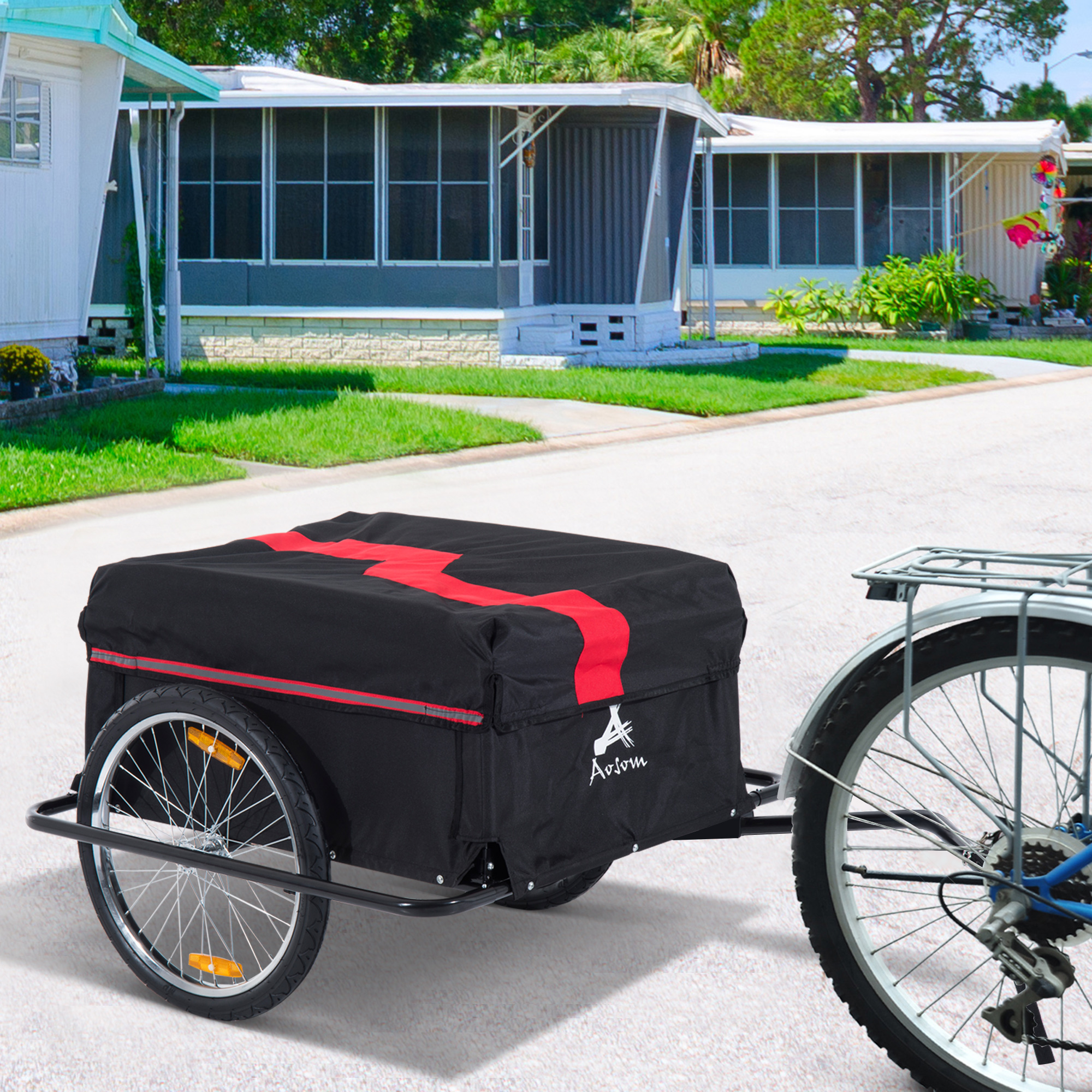 Fahrradanhänger Klappbar Lastenanhänger mit Kupplung,Transportwagen bis 40 kg belastbar, Transportanhänger Anhänger für Fahrrad Handwagen 140 x 88 x 60 cm