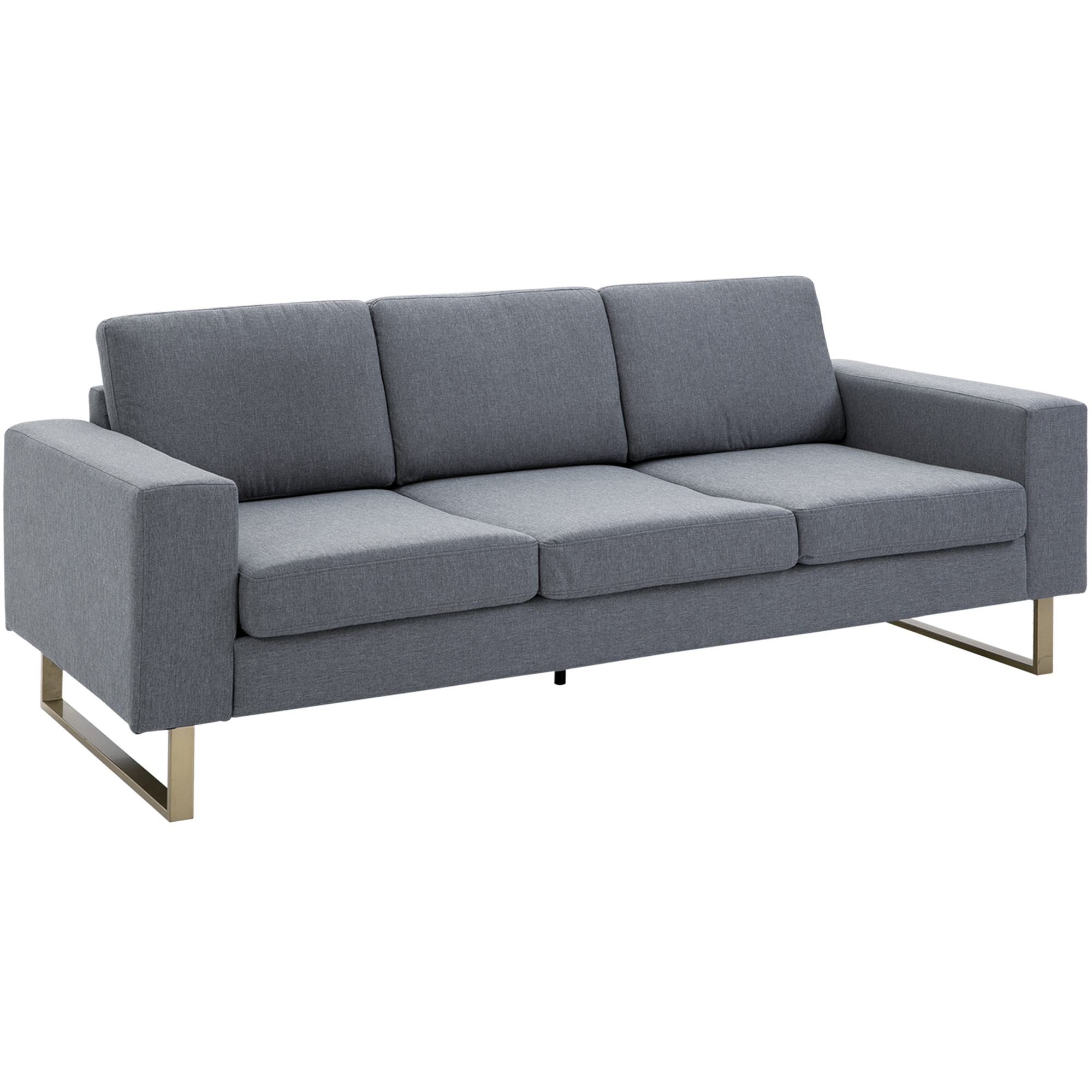 3 Sitzer Sofa Dreisitzer Stoffsofa mit Kissen Armlehne Leinenoptik für Schlafzimmer 200 x 82 x 78 cm Dunkelgrau 3 Sitzer Sofa Dreisitzer Stoffsofa mit Kissen Armlehne Leinenoptik für Schlafzimmer 200 x 82 x 78 cm Dunkelgrau