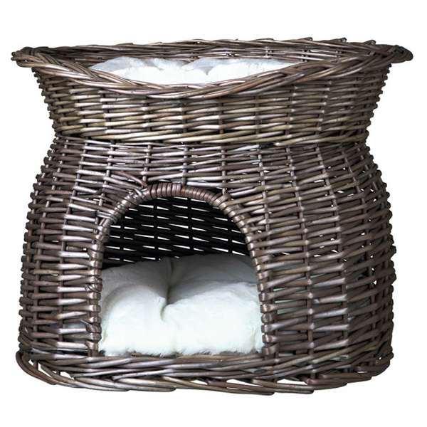 Trixie Weidenkorb mit Liegedach und Kissen - Grau Trixie Weidenkorb mit Liegedach und Kissen - Grau