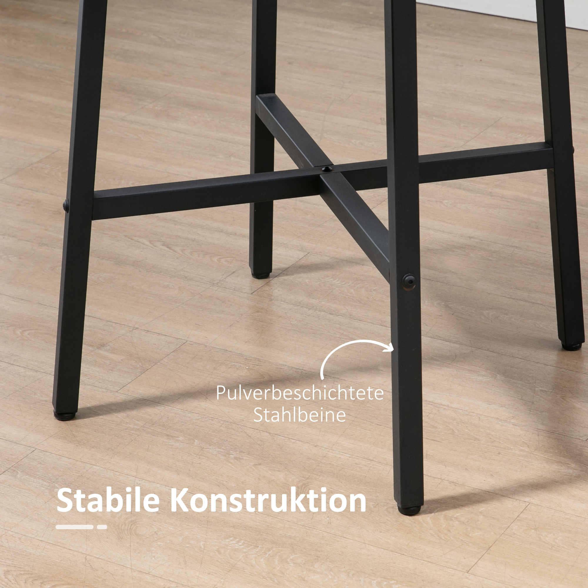 Esstisch Küchentisch, großer Tisch, Industriedesign, Rustikales Design, ?80 x 76 cm, Braun
