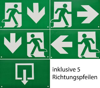 LED Fluchtwegleuchte "NL-8 Multi", Erkennungsw. 25m, IP20, Decken+Wandmont.