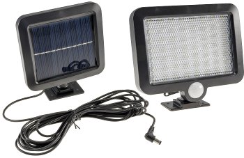 LED Solar Wandleuchte m. Bewegungsmelder, 300lm, 6000K, Akku, externe Solarzelle