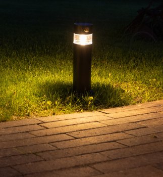 LED Solar Wegeleuchte "SWL-AS30", IP44, warmweiß 3000K, PIR Sensor, 30cm