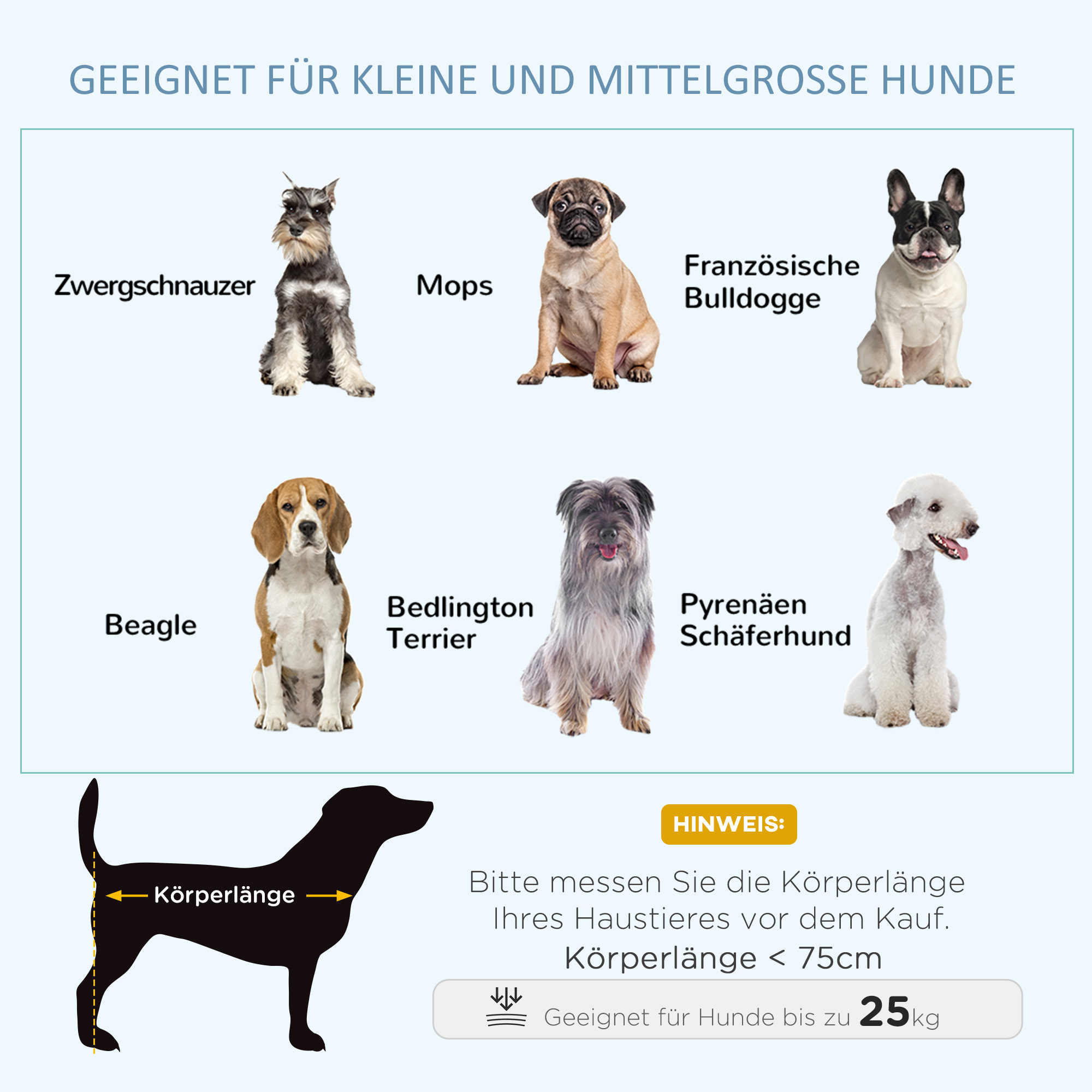 Hundebox Hundekäfig, inkl, Bodenwanne, Verriegelung, Universalrollen, 94 cm x 58 cm x 78 cm, Schwarz