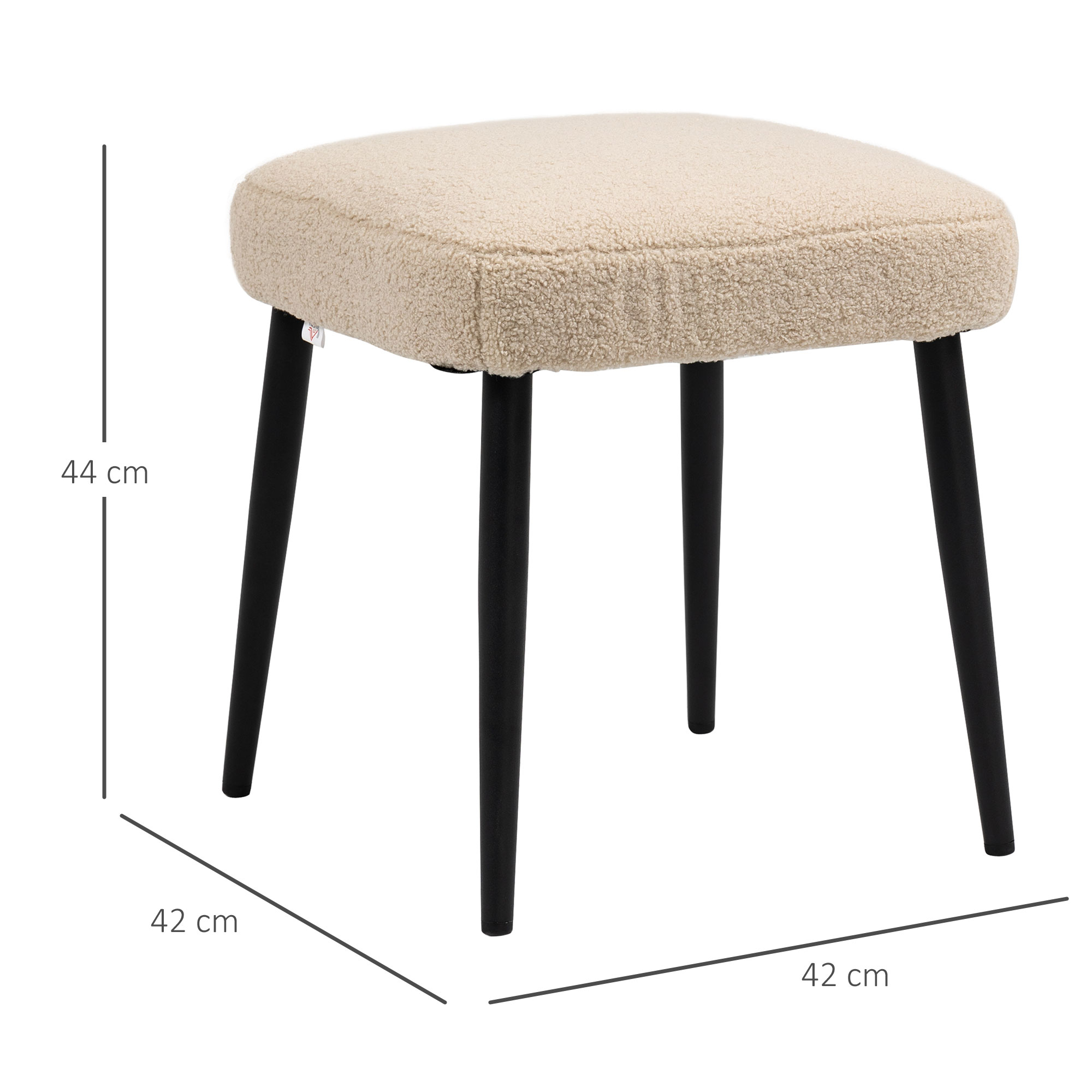 Aosom Hocker, Sitzhocker, Teddy, Fußhocker, Beige