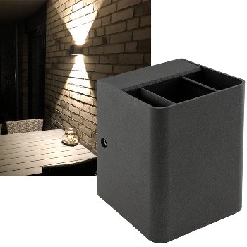 LED Wandleuchte "Fachada", IP54, 2x3,5W, 3000K, warmweiß LED Wandleuchte "Fachada", IP54, 2x3,5W, 3000K, warmweiß
