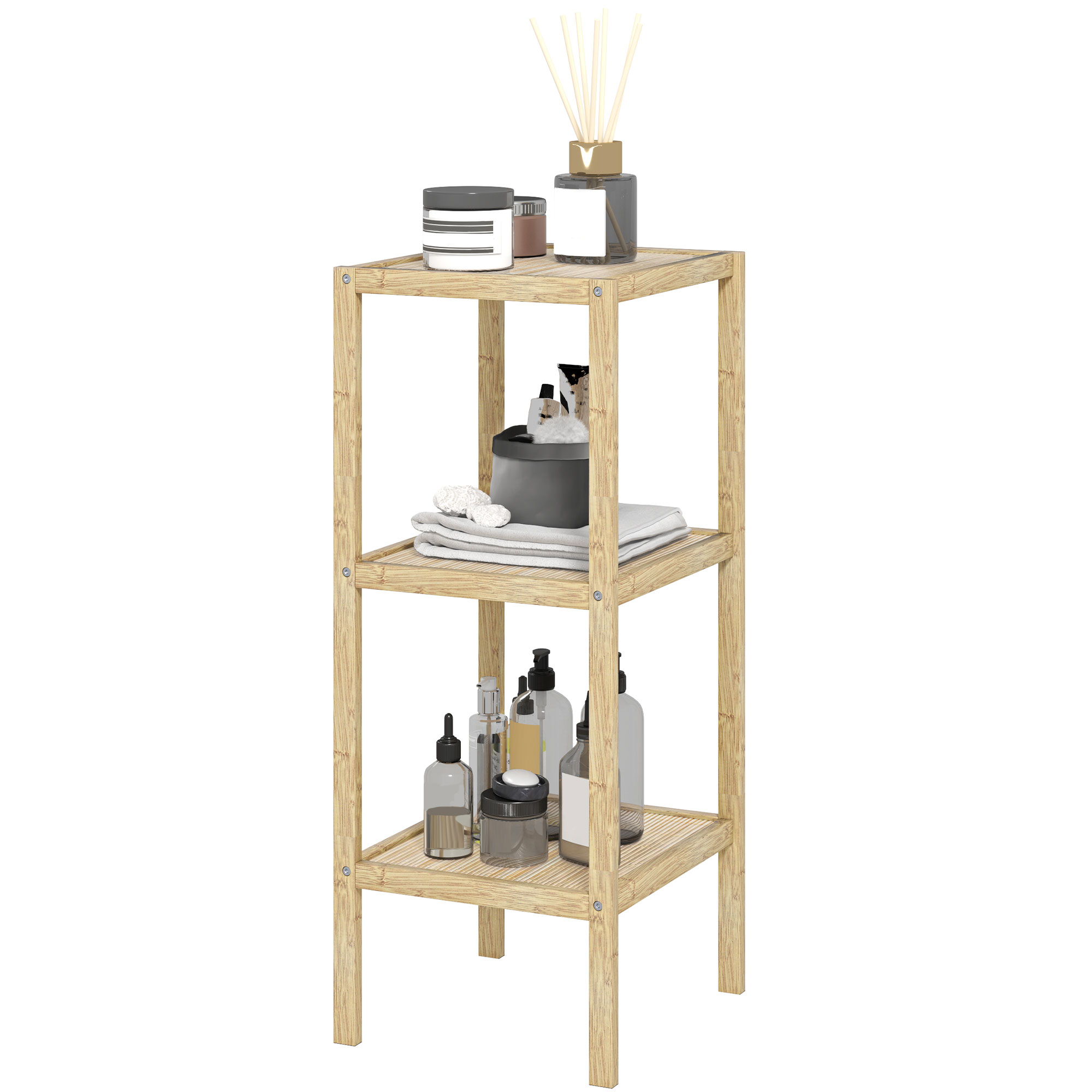 Badezimmerregal, 3 Etagen, feuchtigkeitsbeständig, Bambus, 33 x 31 x 78 cm Badezimmerregal, 3 Etagen, feuchtigkeitsbeständig, Bambus, 33 x 31 x 78 cm