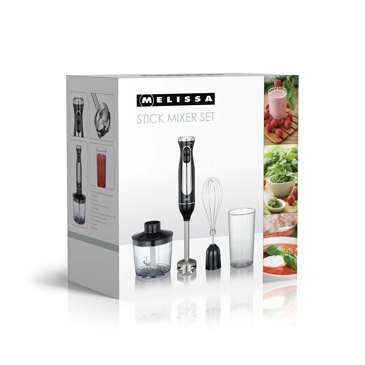 Stabmixer mit Zerkleinerer Schneebesen Tasse 600W schwarz / Edelstahl