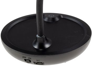 LED Tischleuchte mit Schwanenhals, Batterie, dimmbar, warmweiß, Schwarz