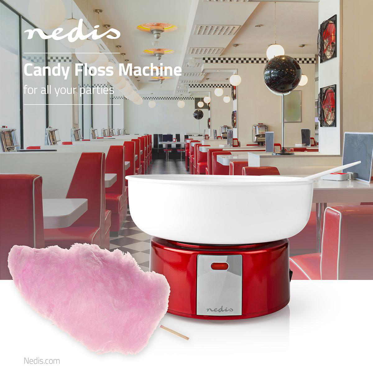 Zuckerwattemaschine | 500 W | Red / Weiss