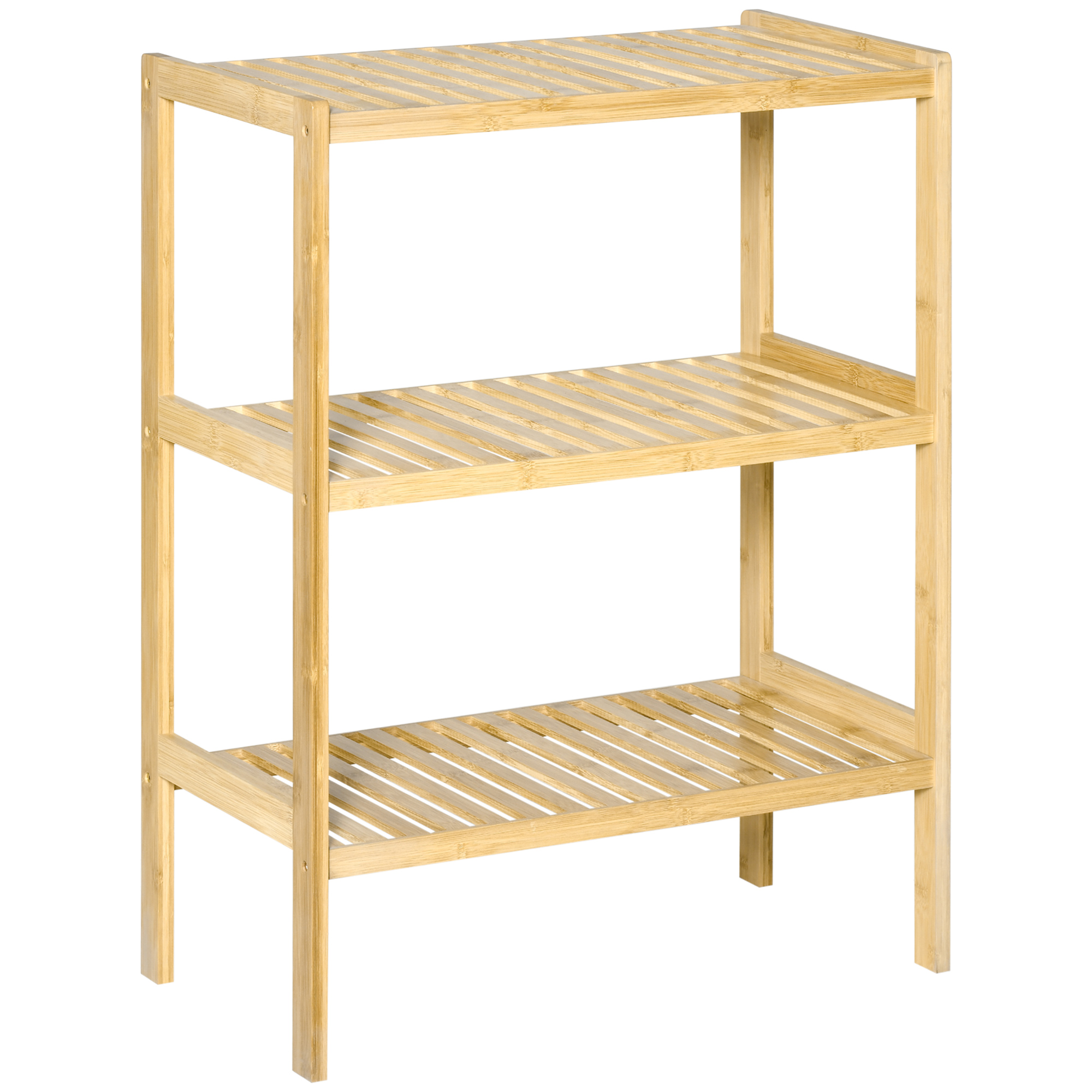 Regal Bambusregal 3 Regalböden, Bambus 62 cm x 33 cm x 80 cm, Natur Regal Bambusregal 3 Regalböden, Bambus 62 cm x 33 cm x 80 cm, Natur