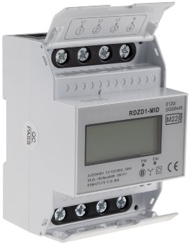 Drehstromzähler MID geeicht, 3-phasig 10A, 230/400V, 4TE, digital LCD