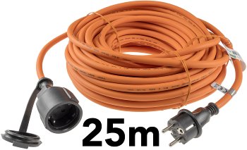 Verlängerungskabel 25m, IP44, Orange, H07RN-F 3G1,5 , Stecker / Kupplung Verlängerungskabel 25m, IP44, Orange, H07RN-F 3G1,5 , Stecker / Kupplung