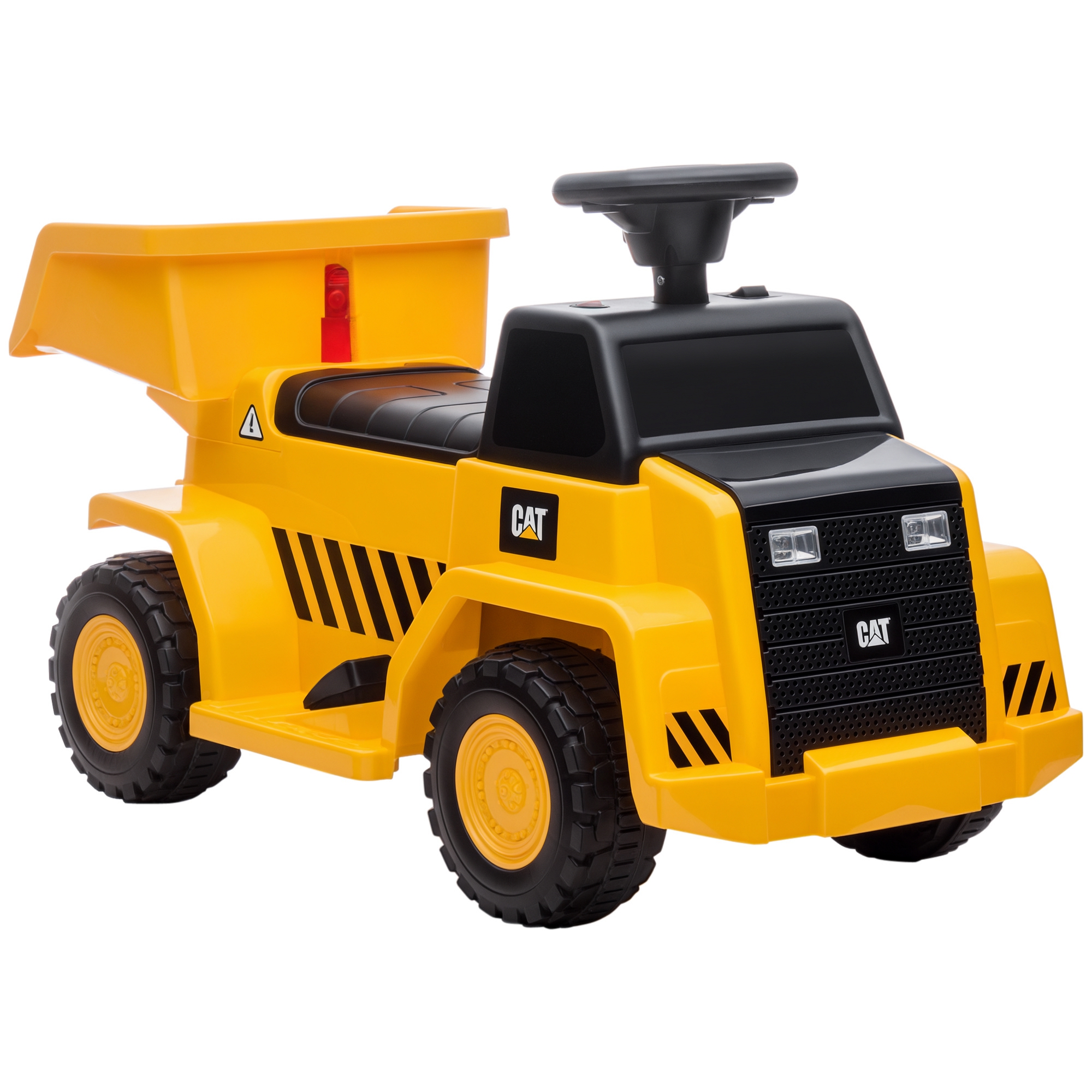Elektro-Kipplaster für Kinder, kippbare Ladefläche, max, 3 km/h, Scheinwerfer, Hupe, gelb, 74,5 x 36 x 43,5 cm