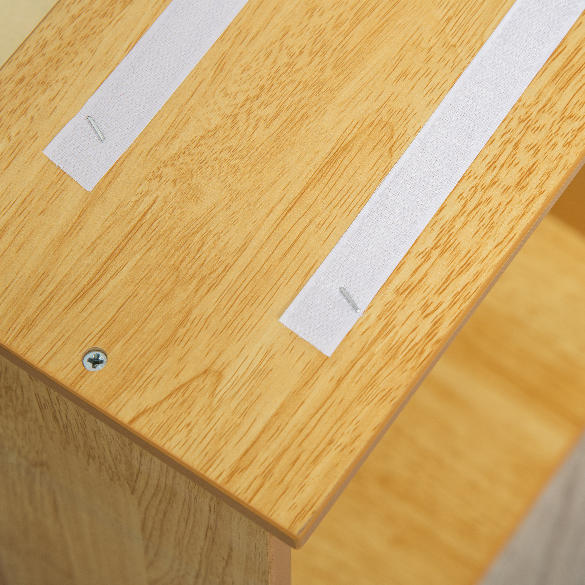 Haustiertreppe, für Hunde/Katzen, 4-stufig, Kurzplüsch, bis 30 kg, 40 x 59 x 54,2 cm, Natur