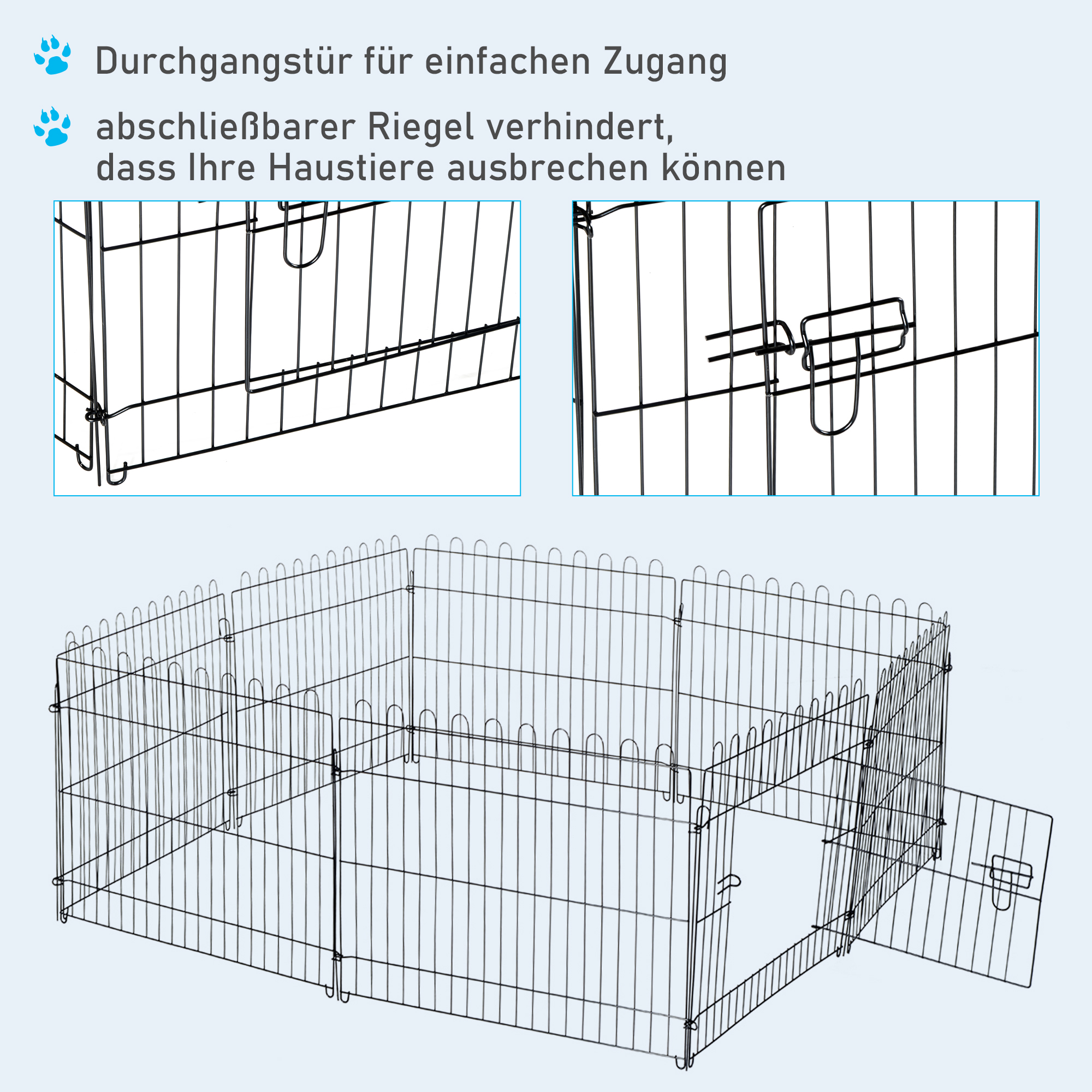 Welpenauslauf Welpenzaun Laufstall Freilaufgehege Welpengitter 5 Maßen (Maße: 71x61cm)
