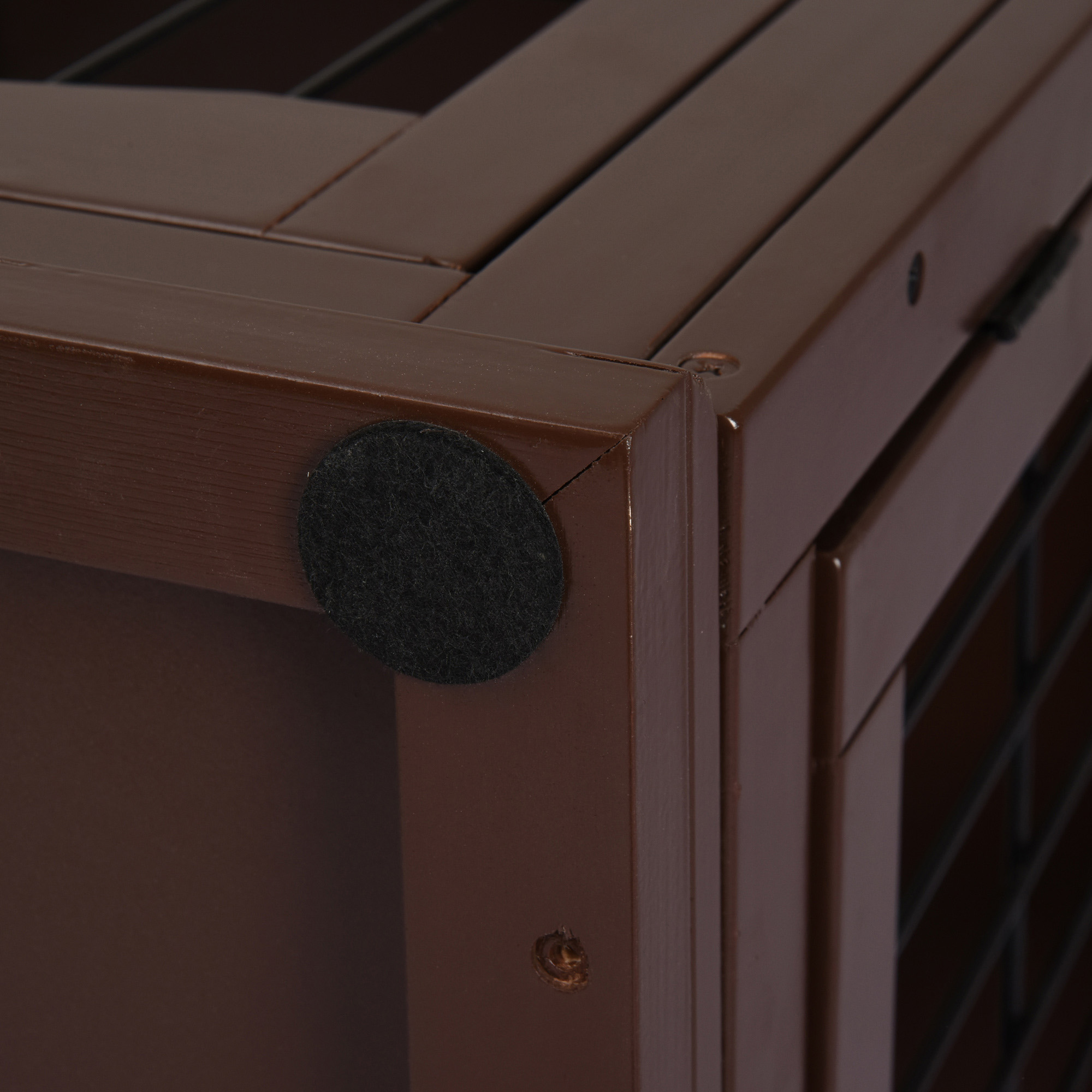 Hundebox, 2 Eingänge, abschließbar, MDF und Metall, 58,4 x 81,3 x 66 cm, Schwarz