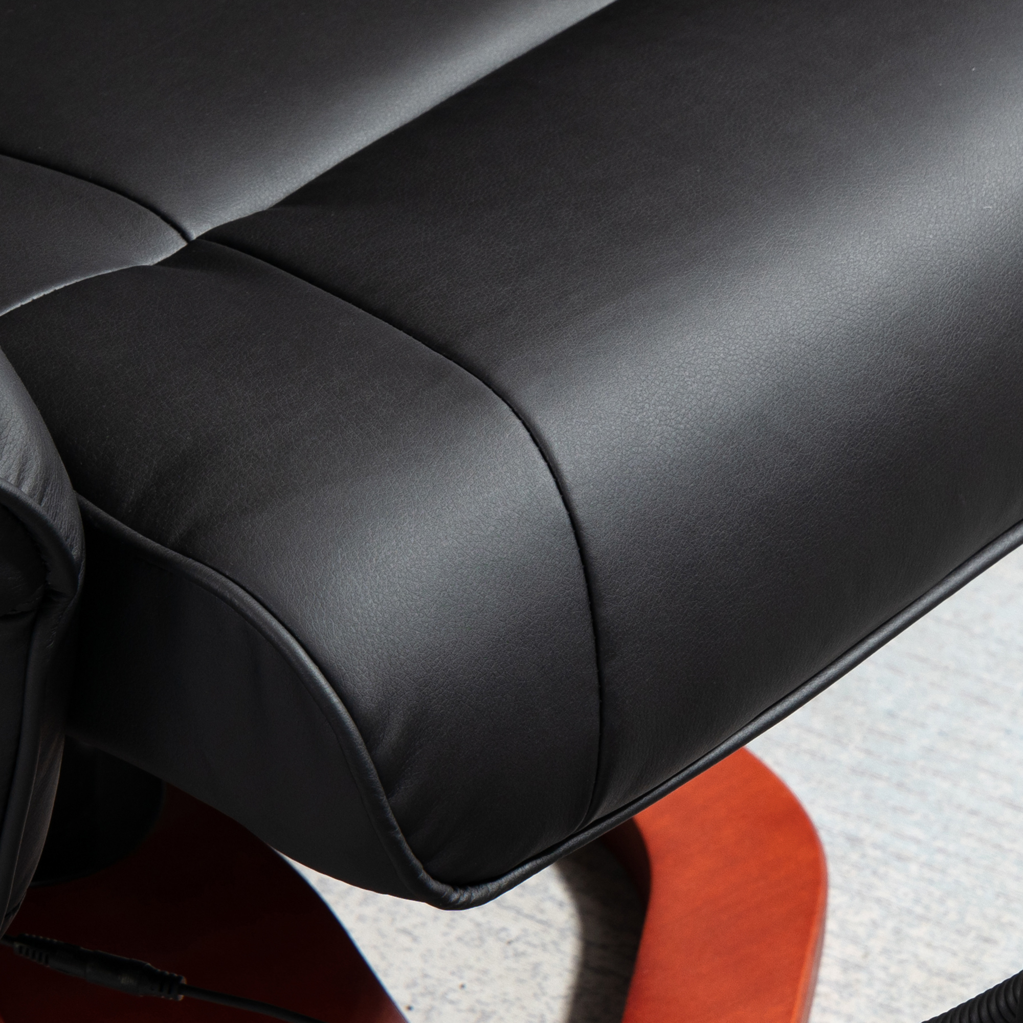 Massagesessel, mit Fußhocker, 10 Massagepunkte, Liegefunktion, drehbarer Sitz, Schwarz, 73 x 83 x 106cm