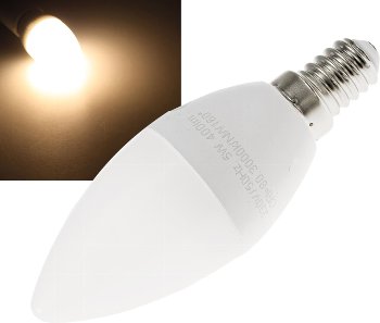 LED Kerzenlampe E14 "K50" warmweiß, 3000k, 400lm, 230V/5W LED Kerzenlampe E14 "K50" warmweiß, 3000k, 400lm, 230V/5W