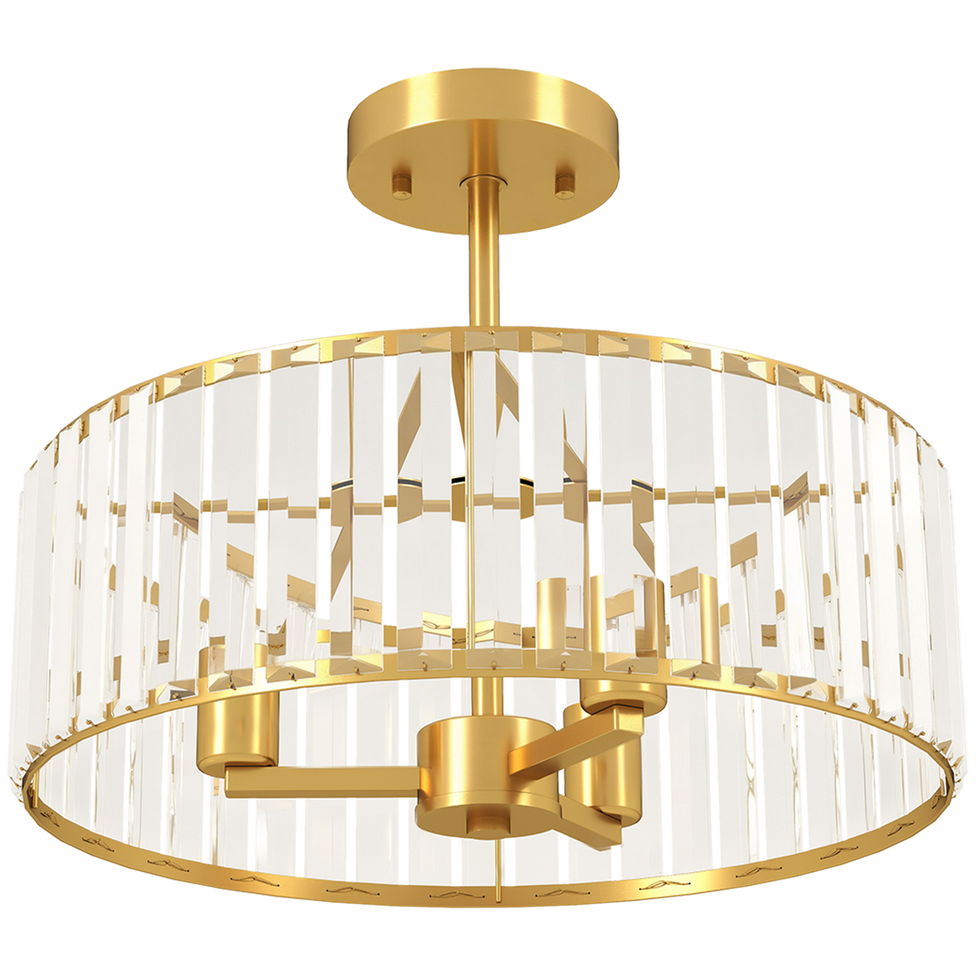 Deckenlampe, Kronleuchter-Design, Kristallschirm, 3 Glühbirnen, Metall, Goldfarben Deckenlampe, Kronleuchter-Design, Kristallschirm, 3 Glühbirnen, Metall, Goldfarben
