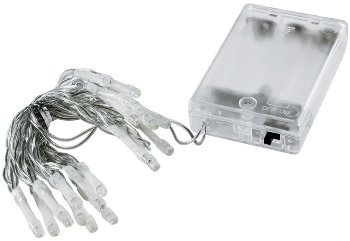 LED Batterie-Lichterkette "CT-BK20" 2m, warmweiß, transp. Kabel, 20 LEDs
