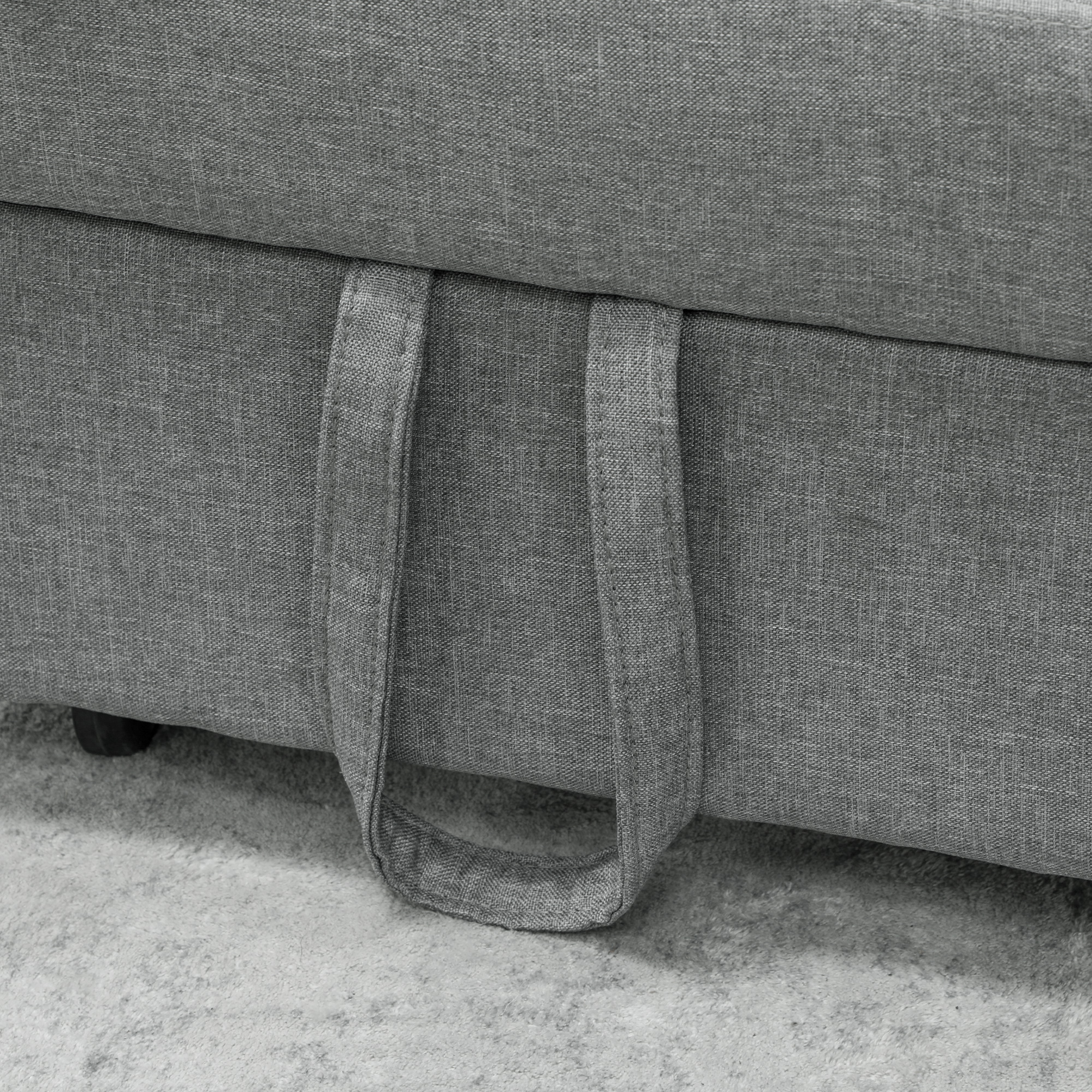 3-in-1 Klappsessel mit Seitentasche, Gästebett mit Kissen, Verstellbarer Rückenlehne, Bettsessel mit Rollen, Hellgrau