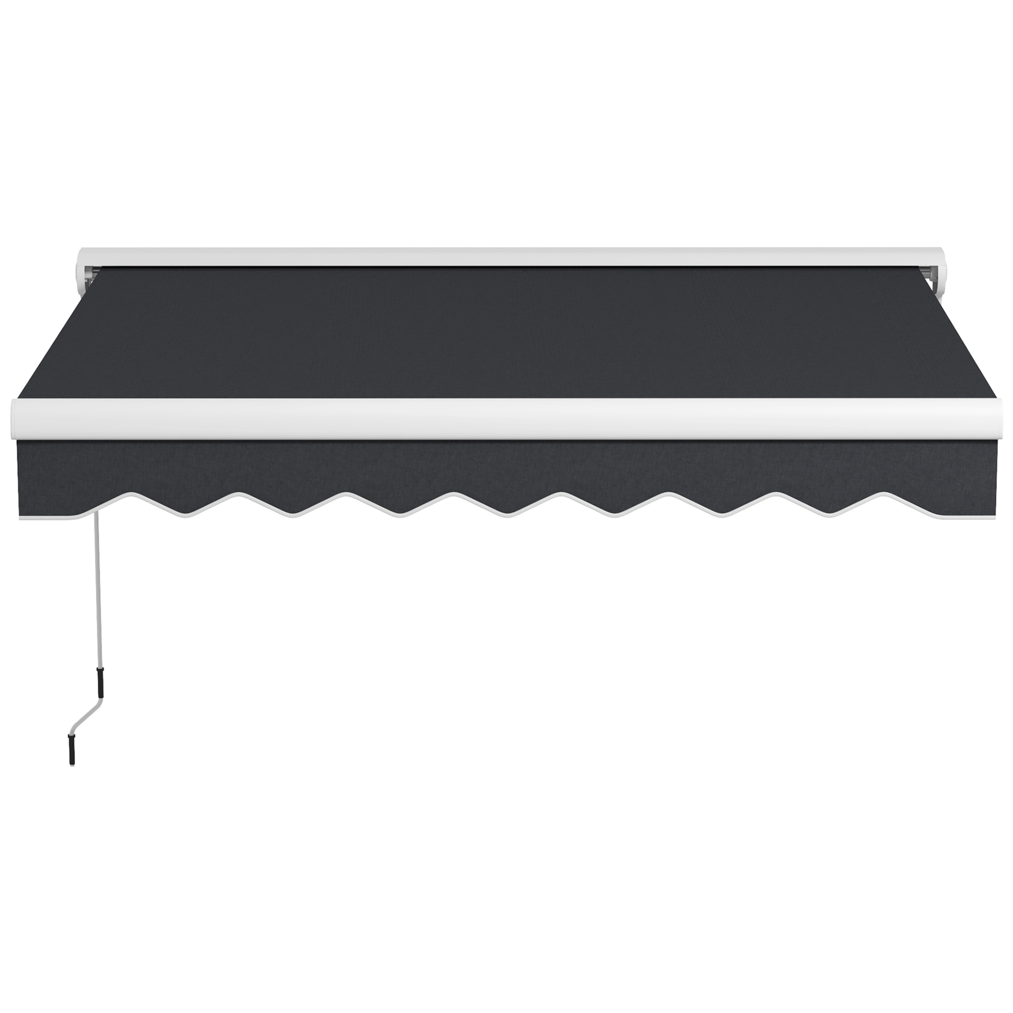 Markise, elektrisch/manuell ausfahrbar, Halbkassette, Fernbedienung, Aluminiumrahmen, 2,5 x 2 m, Grau Markise, elektrisch/manuell ausfahrbar, Halbkassette, Fernbedienung, Aluminiumrahmen, 2,5 x 2 m, Grau