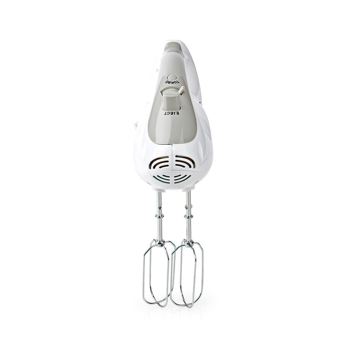 Handmixer | 200 W | 5 Geschindigkeitsstufen | Turbofunktion | Schüssel drehen / 2 Knethaken / 2 Quirle | Grau / Weiss