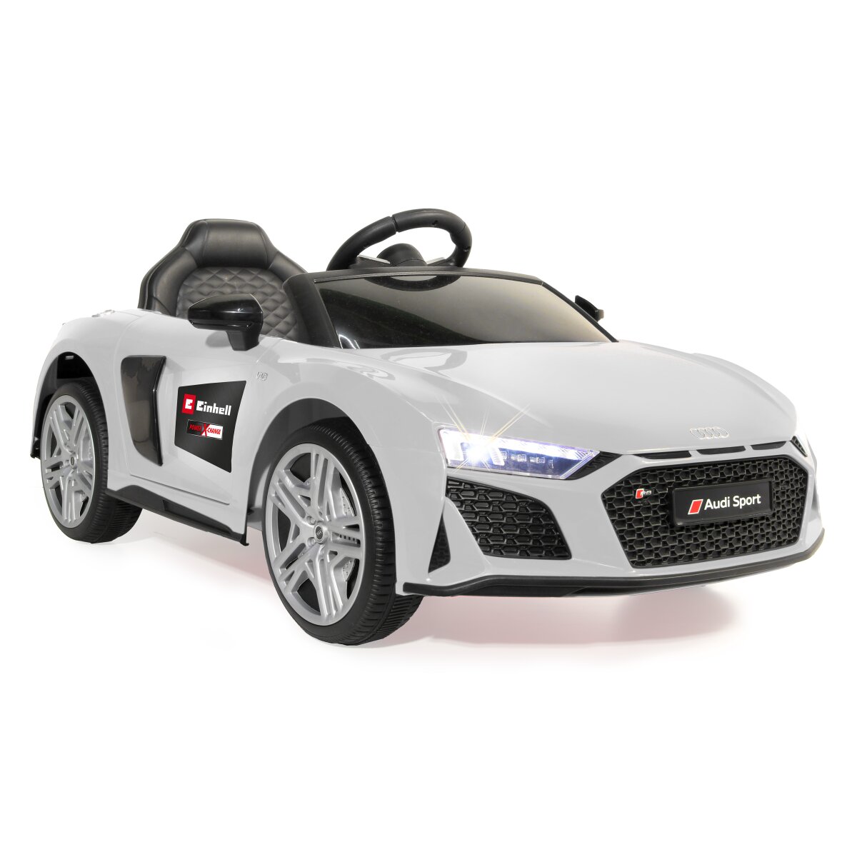 Kinderfahrzeug Audi R8 Spyder weiß Einhell Power X-Change inkl. Starter Set