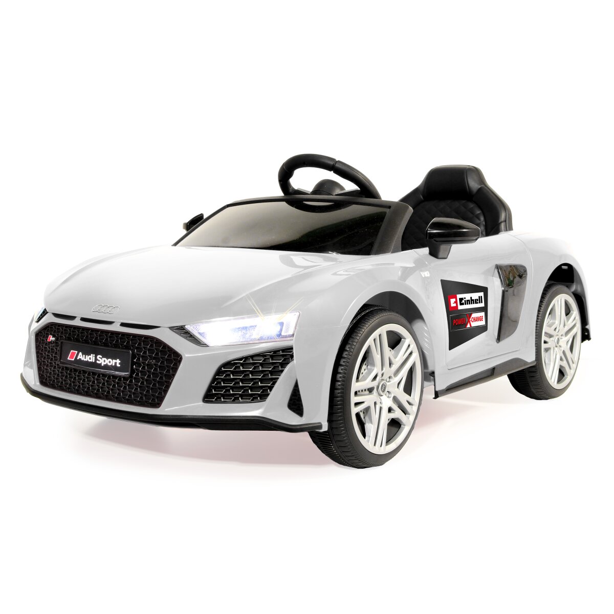 Kinderfahrzeug Audi R8 Spyder weiß Einhell Power X-Change inkl. Starter Set