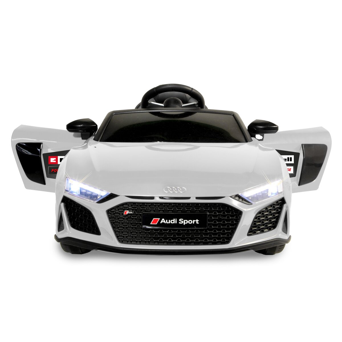 Kinderfahrzeug Audi R8 Spyder weiß Einhell Power X-Change inkl. Starter Set
