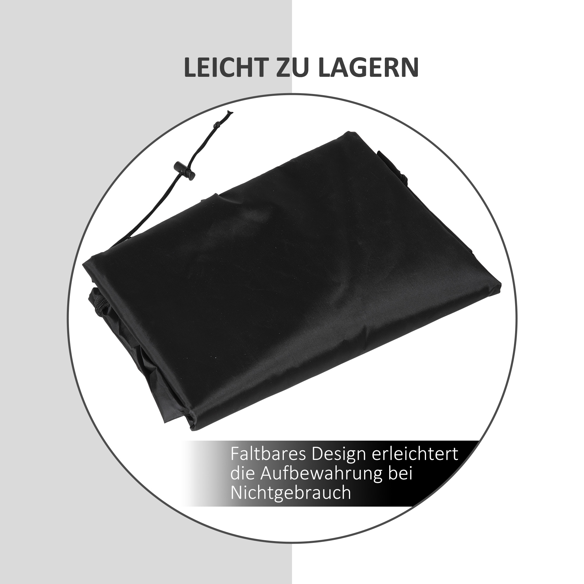 Hängesessel Abdeckung Wasserdicht Winddicht Schutzhülle mit Reißverschluss 210D Oxford Abdeckhauben für Hängekorb Schwingsessel Hängestuhl Ø115 x 190H cm Schwarz