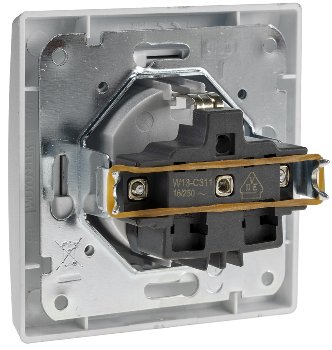 DELPHI Schutzkontakt-Steckdose, 250V~/ 16A, inkl. Rahmen, UP, silber