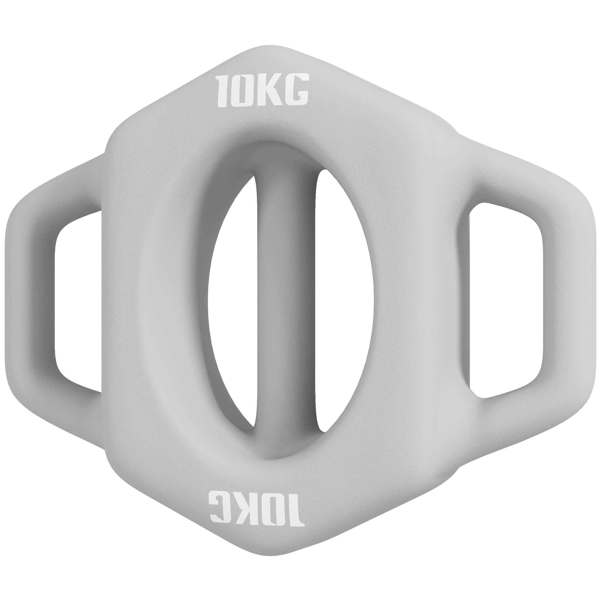 3-in-1 Multifunktionshantel, 10 kg, rutschfest, geruchsarm, Kunststoffmantel, Eisenkern, grau
