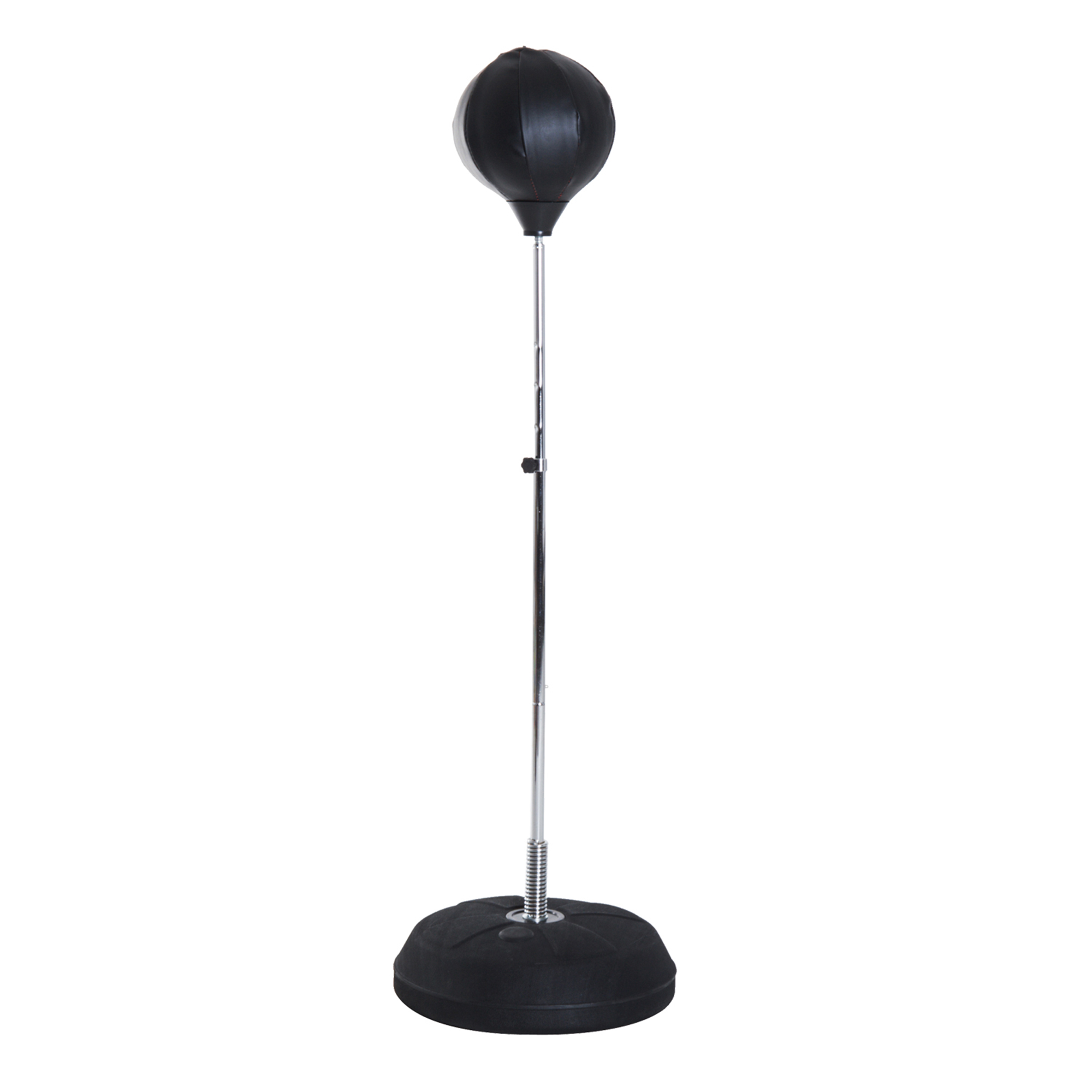 Box-Set mit Punchingball, höhenverstellbar, inkl, Boxhandschuhe, 126-144cm, Schwarz