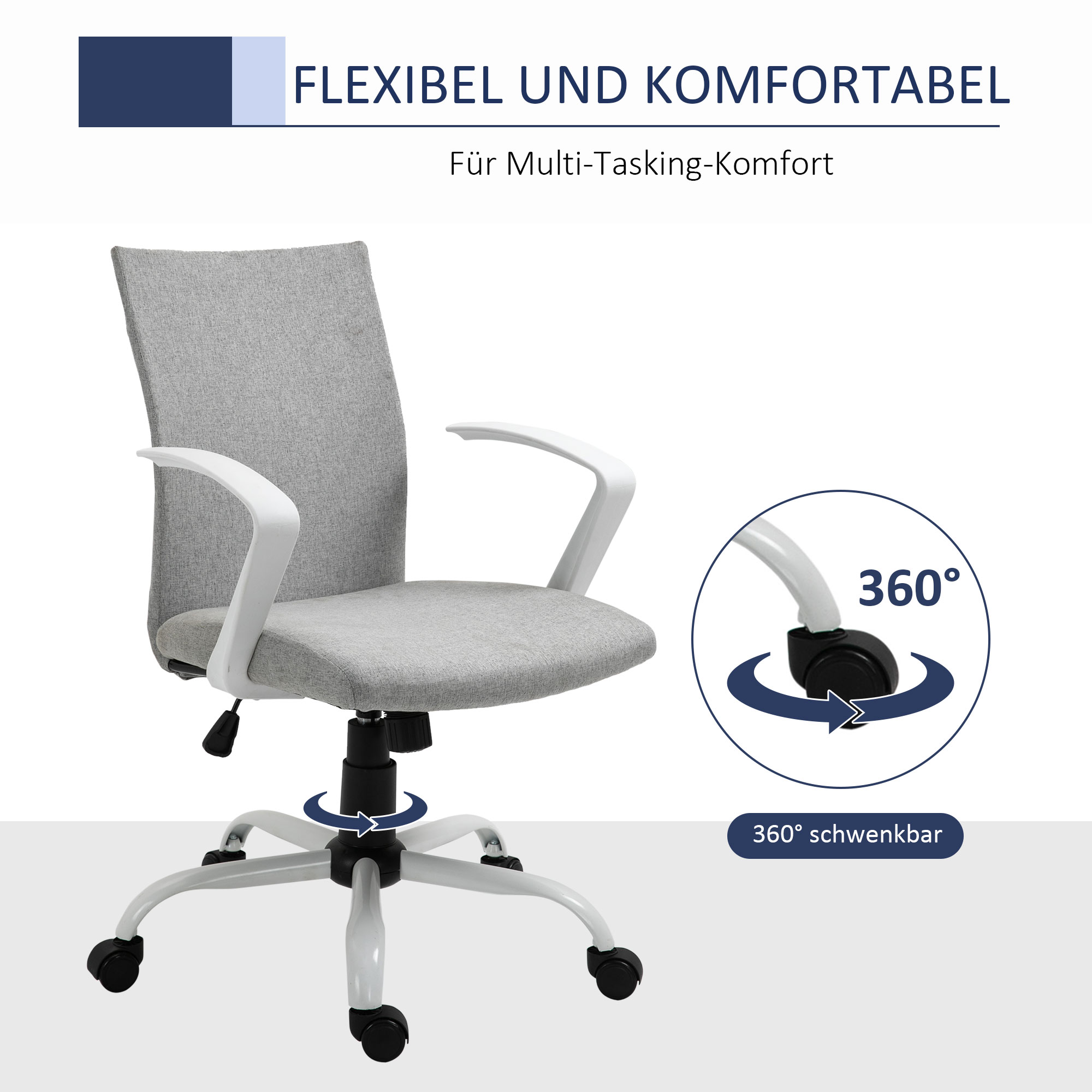 Bürostuhl Drehstuhl höhenverstellbarer Home-Office-Stuhl Schaumstoff Nylon