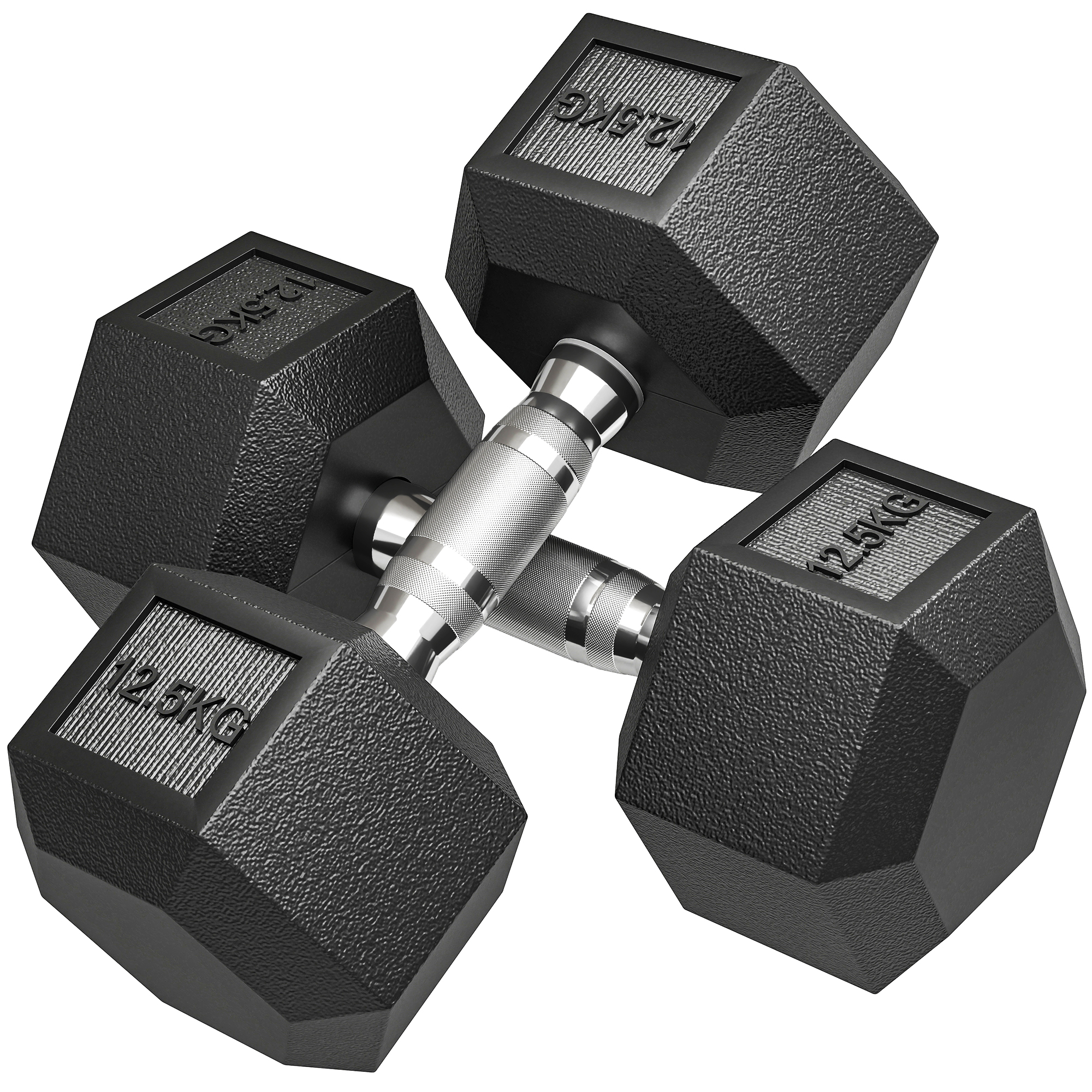 Hanteln mit gerändeltem Griff, Kurzhantel aus Gusseisen, 2 x 12,5 kg für Zuhause, Fitnessstudio, Krafttraining