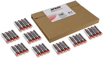 Mignon-Batterien ARCAS Alkaline, Typ AA/LR3, 1,5V, 36er Flat-Pack