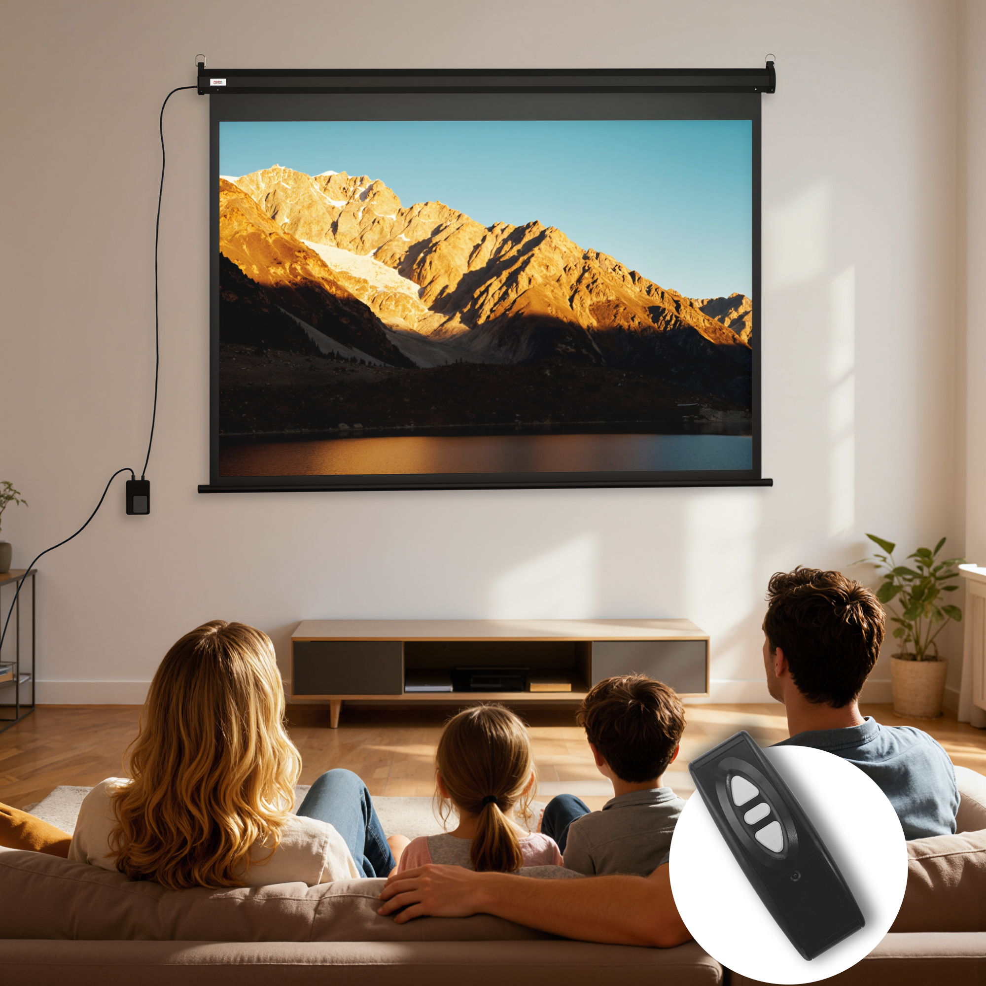 Beamer-Leinwand, Projektionsleinwand, 84", 4:3, 171x130 cm, Schwarz