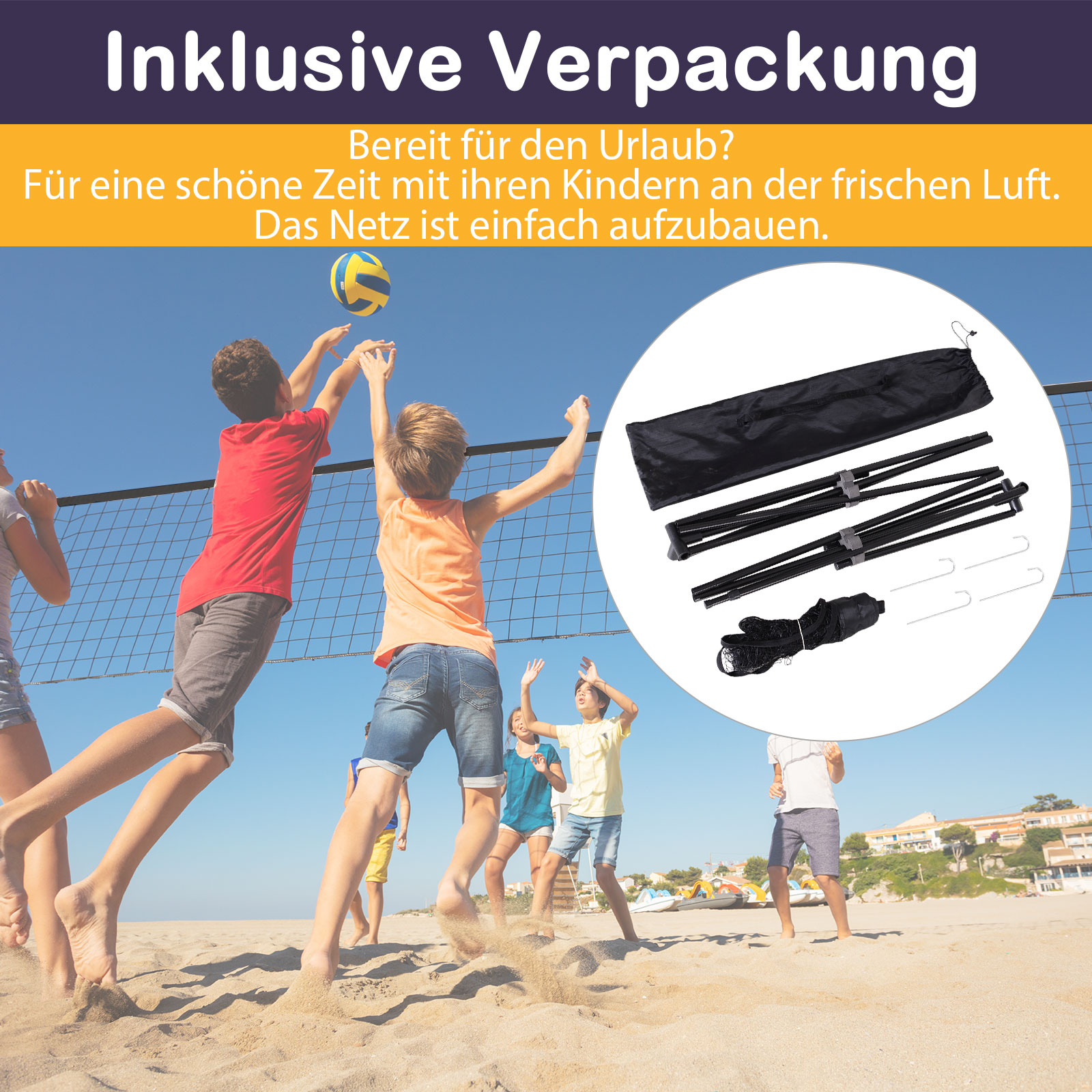 Badmintonnetz 94/158cm faltbares Volleyballnetz mit Transporttasche 2-Fach-Höhenverstellbar Tennisnetz Badminton Netz tragbares Set für Tennis Federballnetz für Garten Park Outdoor