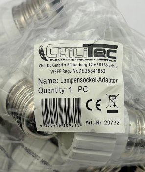 Lampensockel-Adapter, Keramik, E27 auf GU10