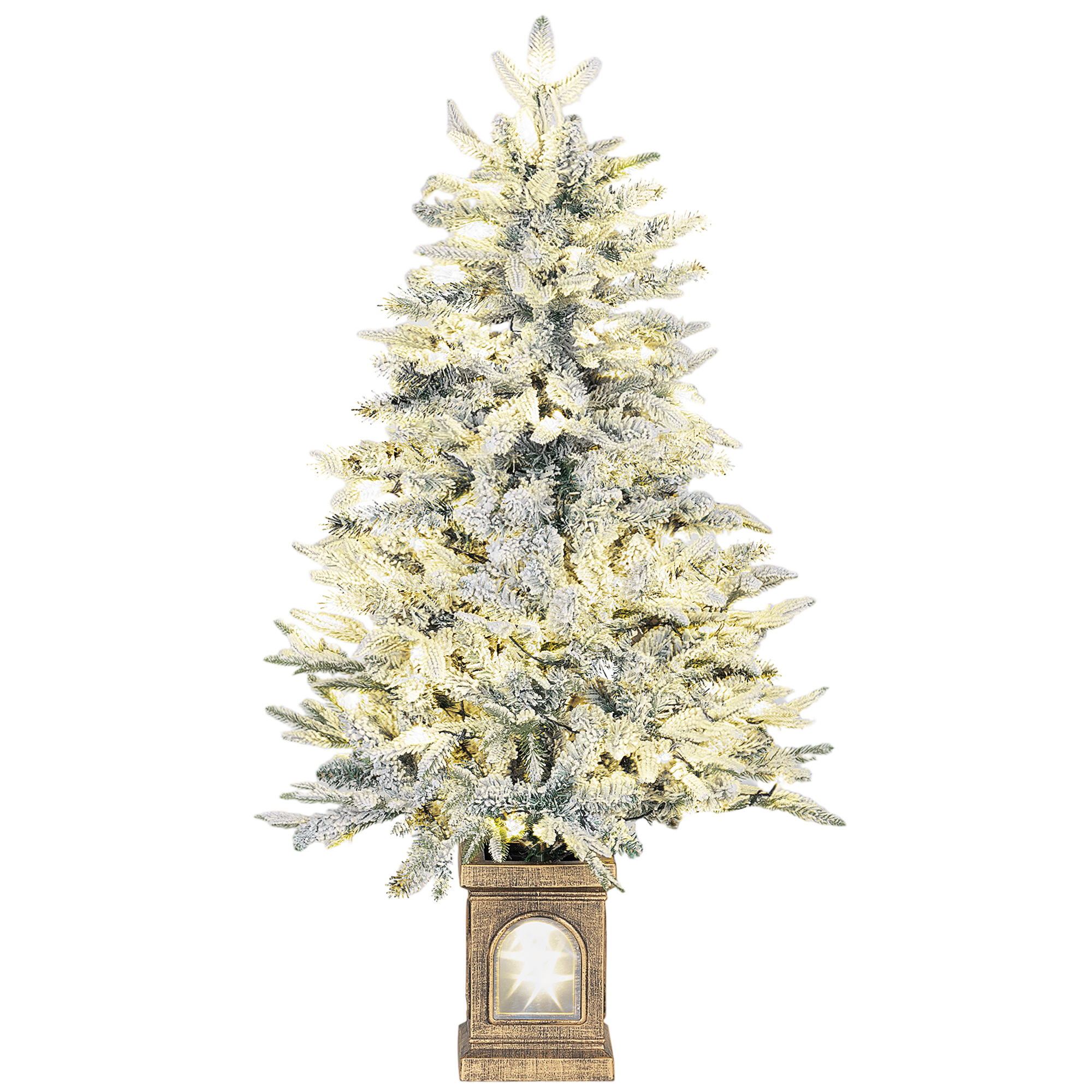 Künstlicher Weihnachtsbaum, schneebedeckter Look, 100 LEDs, 8 Modi, Kunststoff Künstlicher Weihnachtsbaum, schneebedeckter Look, 100 LEDs, 8 Modi, Kunststoff
