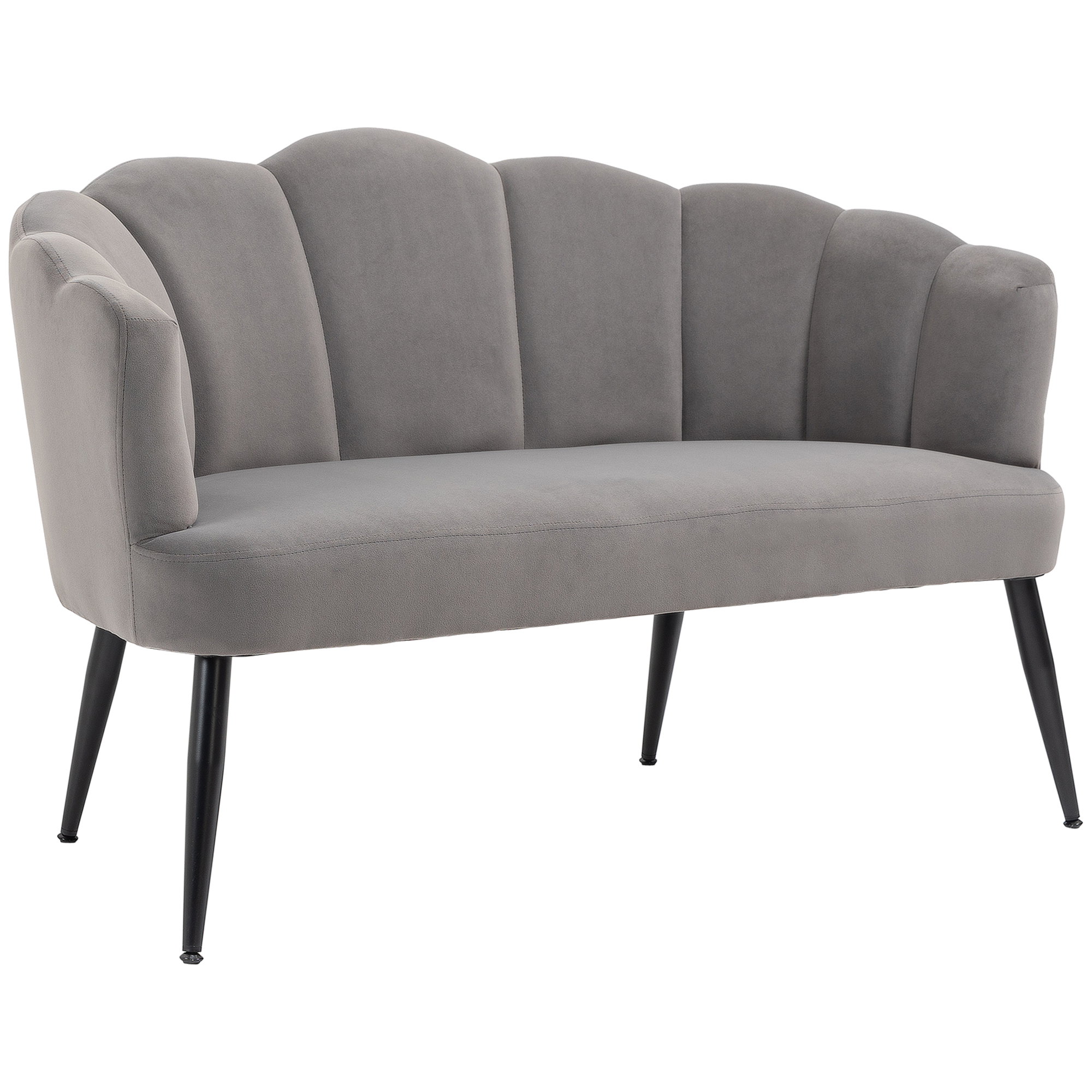 2-Sitzer-Sofa, Doppelsofa, Zweisitzer Loungesessel im Modern-Design, bis 160 kg belastbar, 132 x 66 x 80 cm, Grau 2-Sitzer-Sofa, Doppelsofa, Zweisitzer Loungesessel im Modern-Design, bis 160 kg belastbar, 132 x 66 x 80 cm, Grau