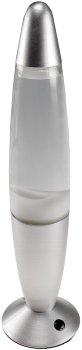 Lavalampe "CTL Funky LED" 34cm RGB / Wasser & Wachs: Klar, Body: Silber