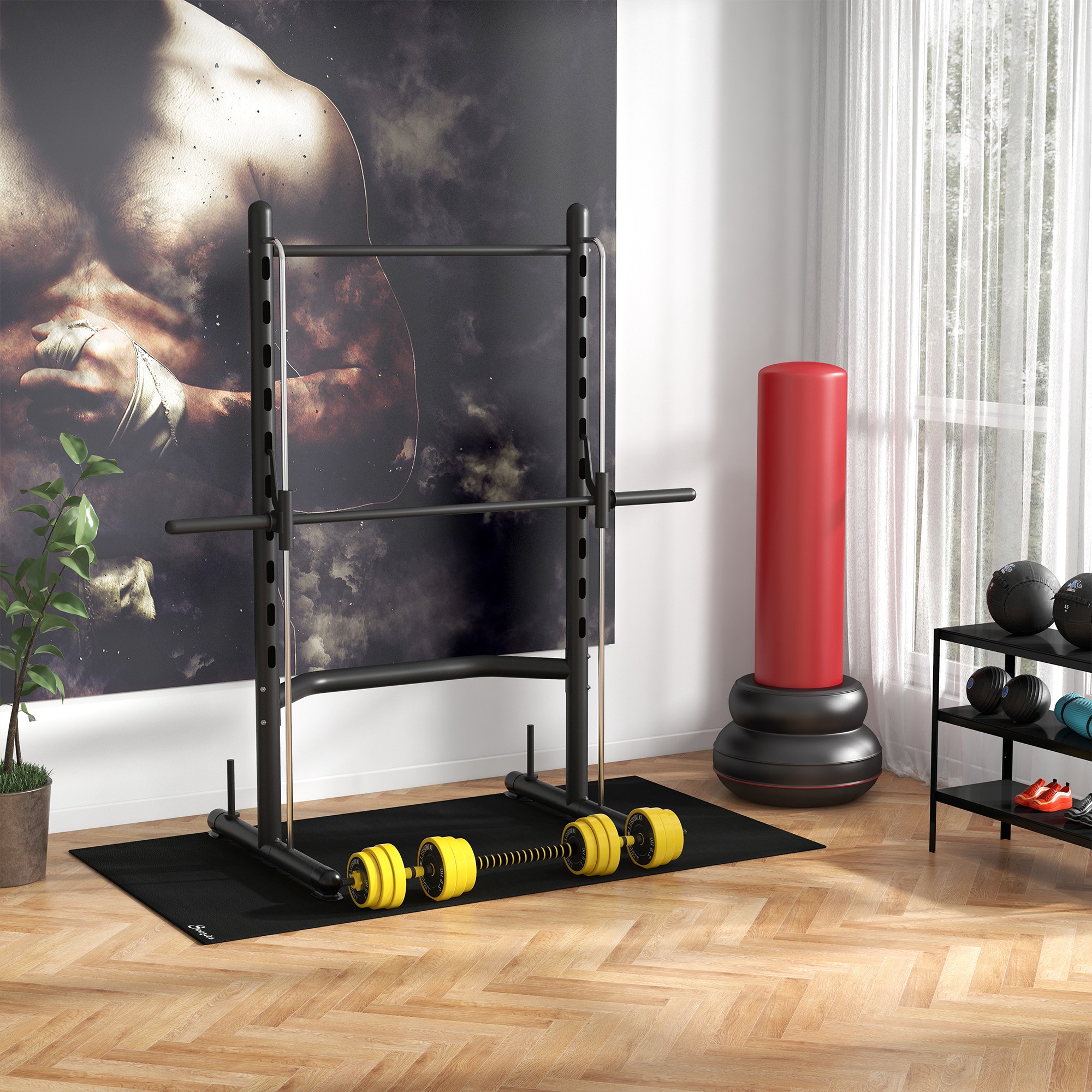 25 kg Hantel & Langhantel,Einstellbare ergonomische 3-in-1 Hantelset,12 × Platten,2 × Kurze Stöcke,1 × Langer Stock,Gelb+Schwarz