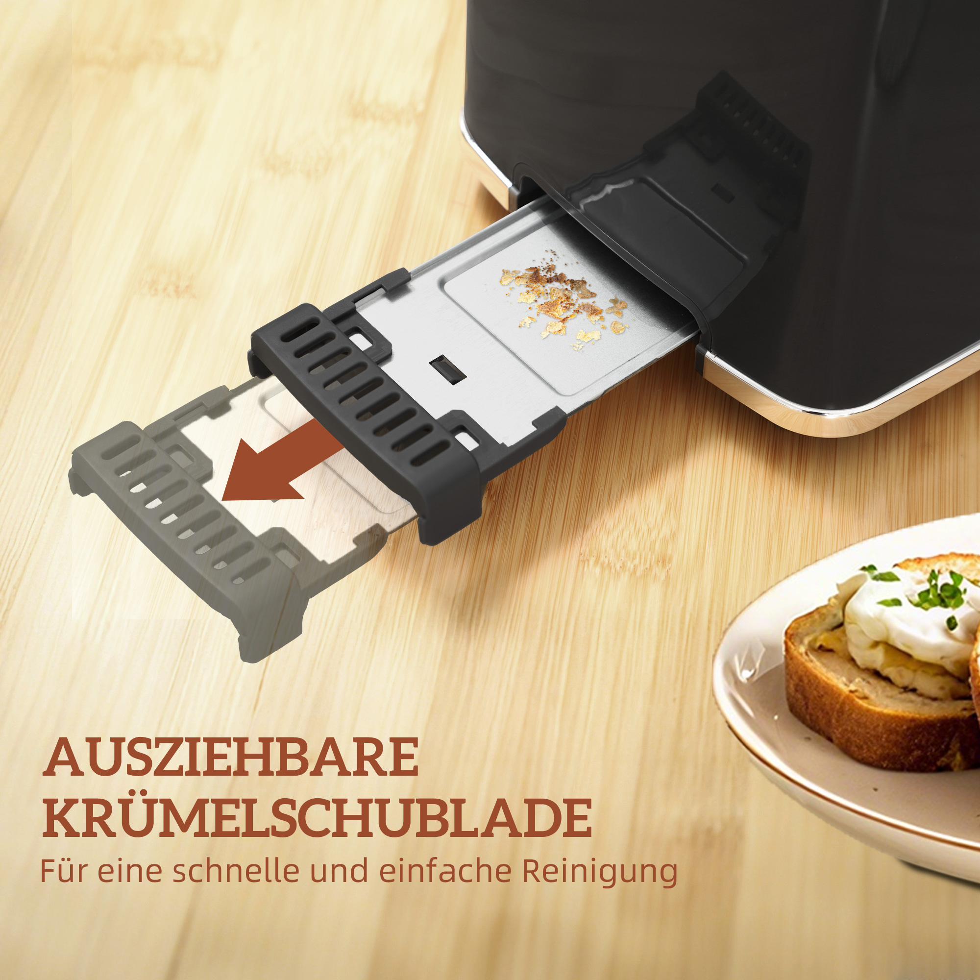 Wasserkocher und Toaster-Set mit LED-Touchscreen, 1,7 L, 2 Toasterschlitze, verschiedene Modi und Funktionen, Schwarz